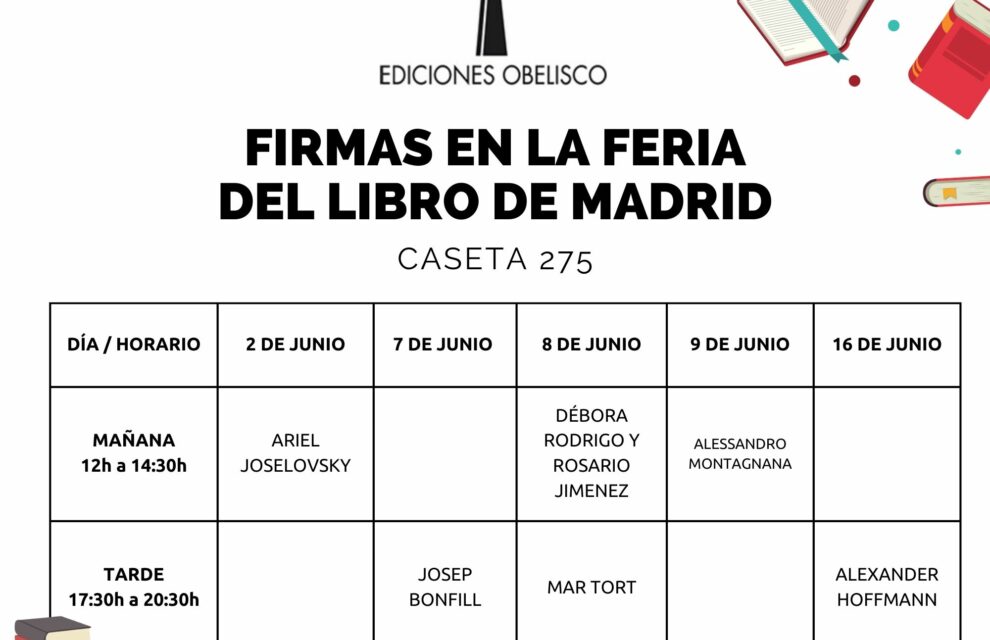 Firmas de los autores de Obelisco, Picarona y Ob Stare en la feria del libro de Madrid